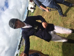 Kilian wearing the chest camera before jumping. Footage being used for promo for Clonmel show !